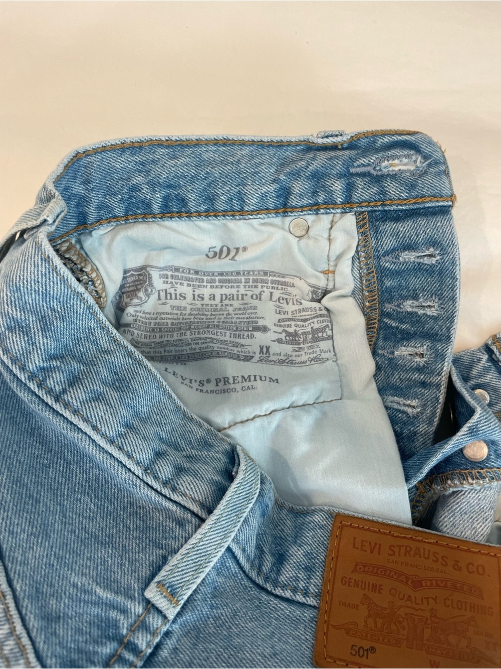 Levi’s 501 Jean Shorts in Ocean Blue - Picture 6 of 6
